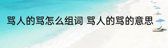骂人的骂怎么组词 骂人的骂的意思