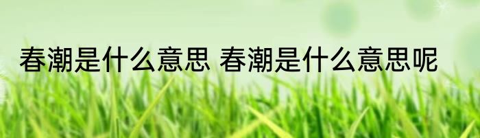 春潮是什么意思 春潮是什么意思呢
