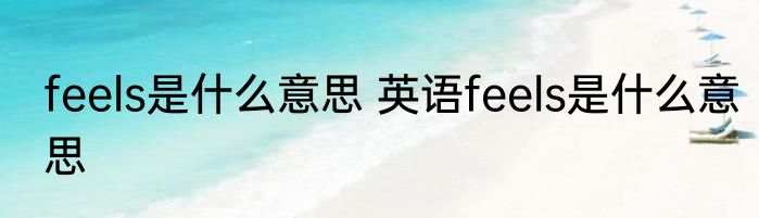 feels是什么意思 英语feels是什么意思