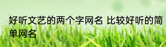 好听文艺的两个字网名 比较好听的简单网名