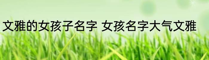 文雅的女孩子名字 女孩名字大气文雅