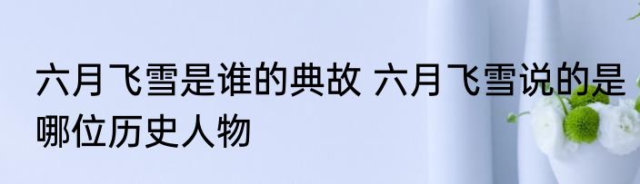 六月飞雪是谁的典故 六月飞雪说的是哪位历史人物