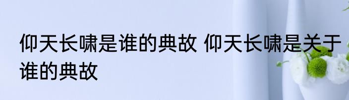 仰天长啸是谁的典故 仰天长啸是关于谁的典故