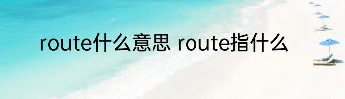 route什么意思 route指什么