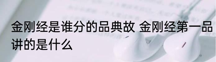 金刚经是谁分的品典故 金刚经第一品讲的是什么