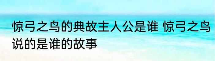 惊弓之鸟的典故主人公是谁 惊弓之鸟说的是谁的故事