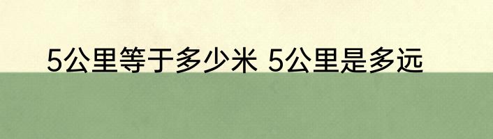 5公里等于多少米 5公里是多远