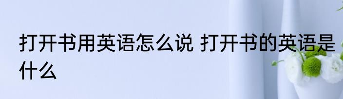 打开书用英语怎么说 打开书的英语是什么