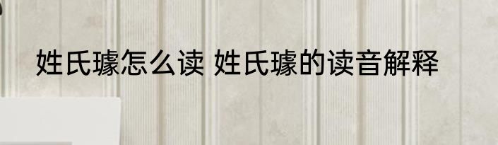 姓氏璩怎么读 姓氏璩的读音解释