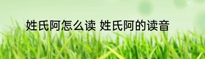 姓氏阿怎么读 姓氏阿的读音