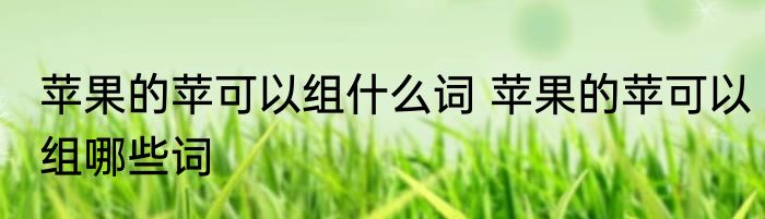 苹果的苹可以组什么词 苹果的苹可以组哪些词