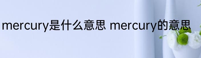 mercury是什么意思 mercury的意思