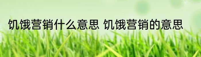 饥饿营销什么意思 饥饿营销的意思