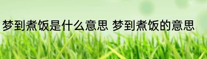 梦到煮饭是什么意思 梦到煮饭的意思