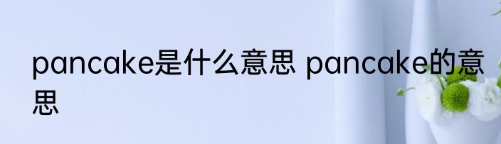 pancake是什么意思 pancake的意思