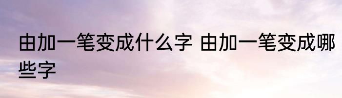由加一笔变成什么字 由加一笔变成哪些字