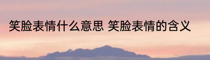 笑脸表情什么意思 笑脸表情的含义