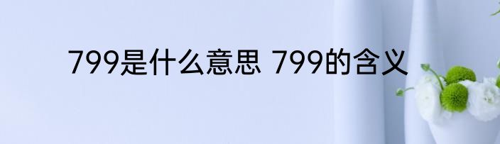 799是什么意思 799的含义
