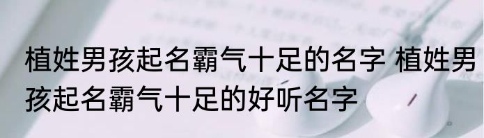 植姓男孩起名霸气十足的名字 植姓男孩起名霸气十足的好听名字