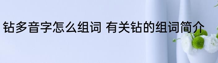 钻多音字怎么组词 有关钻的组词简介