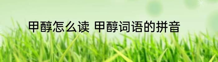 甲醇怎么读 甲醇词语的拼音