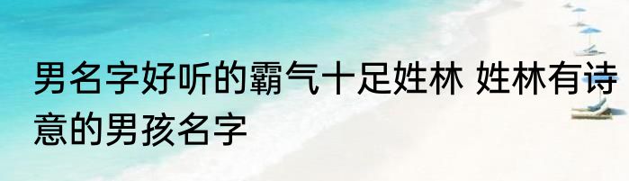 男名字好听的霸气十足姓林 姓林有诗意的男孩名字