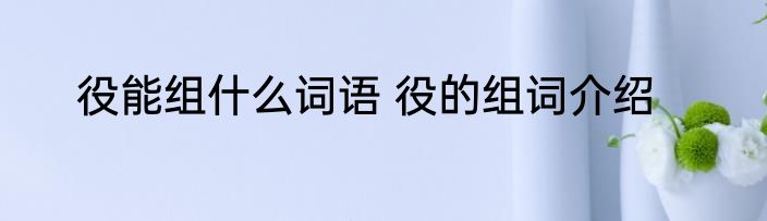 役能组什么词语 役的组词介绍