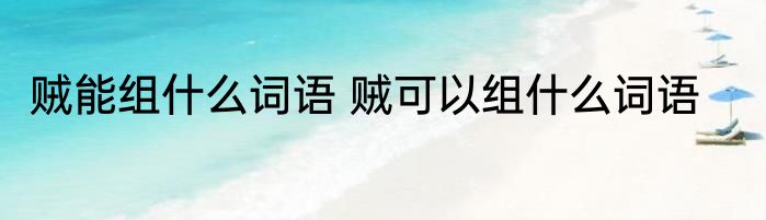 贼能组什么词语 贼可以组什么词语