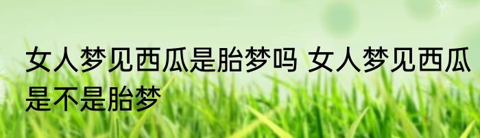女人梦见西瓜是胎梦吗 女人梦见西瓜是不是胎梦