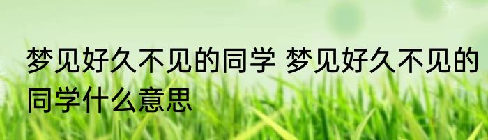 梦见好久不见的同学 梦见好久不见的同学什么意思