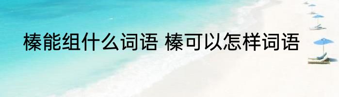 榛能组什么词语 榛可以怎样词语