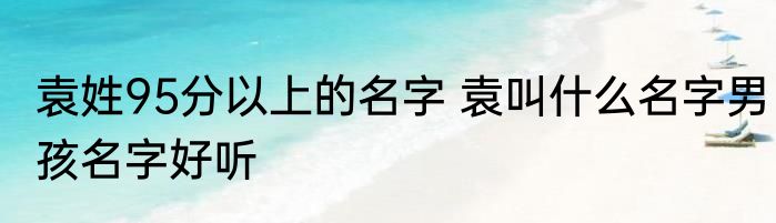 袁姓95分以上的名字 袁叫什么名字男孩名字好听