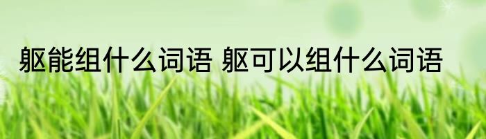 躯能组什么词语 躯可以组什么词语