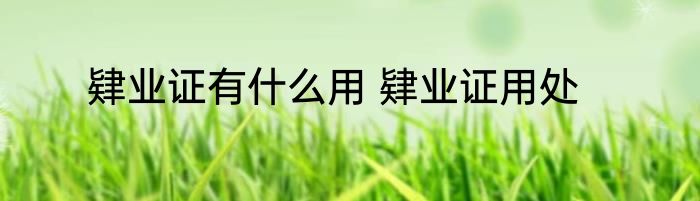 肄业证有什么用 肄业证用处
