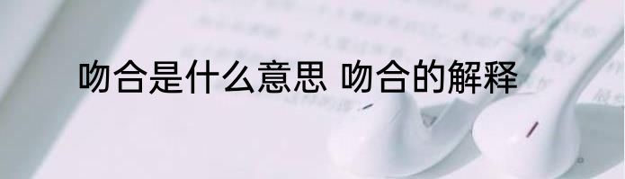 吻合是什么意思 吻合的解释