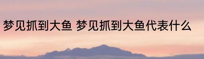 梦见抓到大鱼 梦见抓到大鱼代表什么