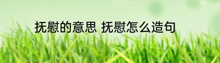 抚慰的意思 抚慰怎么造句