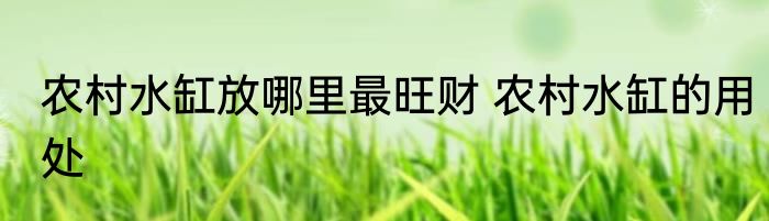 农村水缸放哪里最旺财 农村水缸的用处