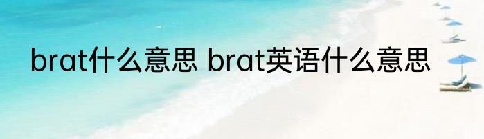brat什么意思 brat英语什么意思