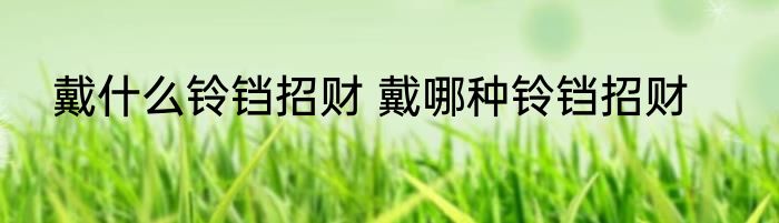 戴什么铃铛招财 戴哪种铃铛招财