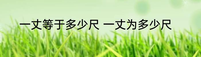 一丈等于多少尺 一丈为多少尺