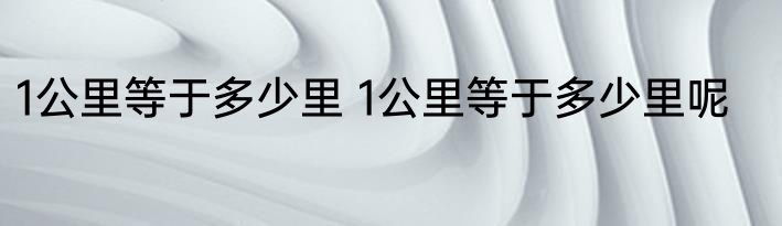 1公里等于多少里 1公里等于多少里呢