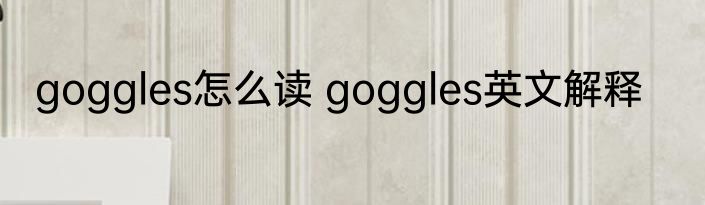 goggles怎么读 goggles英文解释