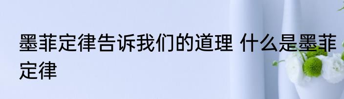 墨菲定律告诉我们的道理 什么是墨菲定律