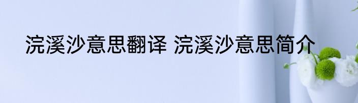 浣溪沙意思翻译 浣溪沙意思简介