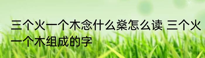 三个火一个木念什么燊怎么读 三个火一个木组成的字