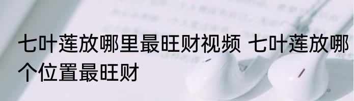 七叶莲放哪里最旺财视频 七叶莲放哪个位置最旺财