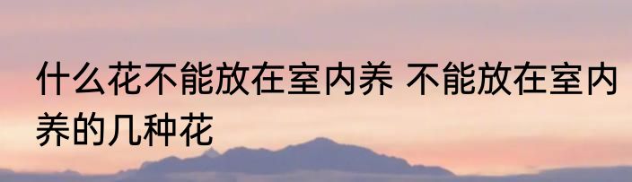 什么花不能放在室内养 不能放在室内养的几种花