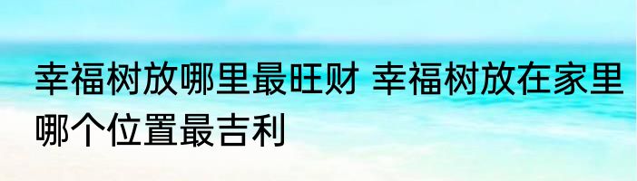 幸福树放哪里最旺财 幸福树放在家里哪个位置最吉利