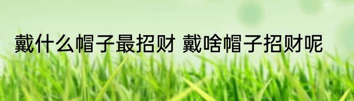 戴什么帽子最招财 戴啥帽子招财呢